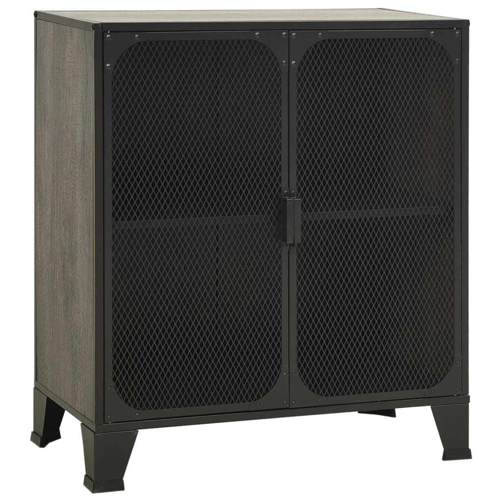 opbevaringsskab 72x36x82 cm metal og MDF grå