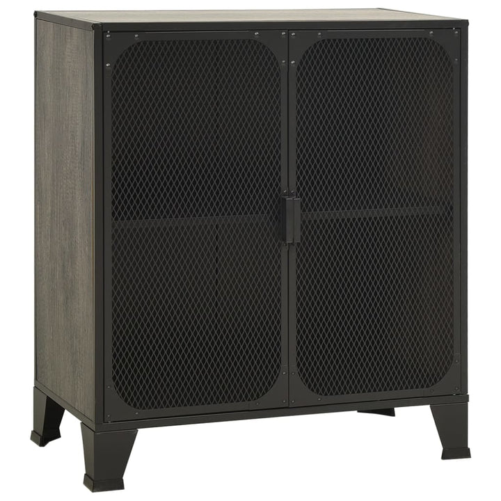 opbevaringsskab 72x36x82 cm metal og MDF grå