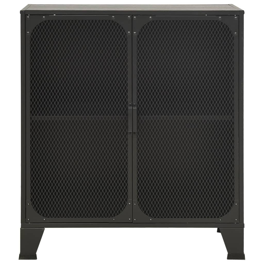 opbevaringsskab 72x36x82 cm metal og MDF grå