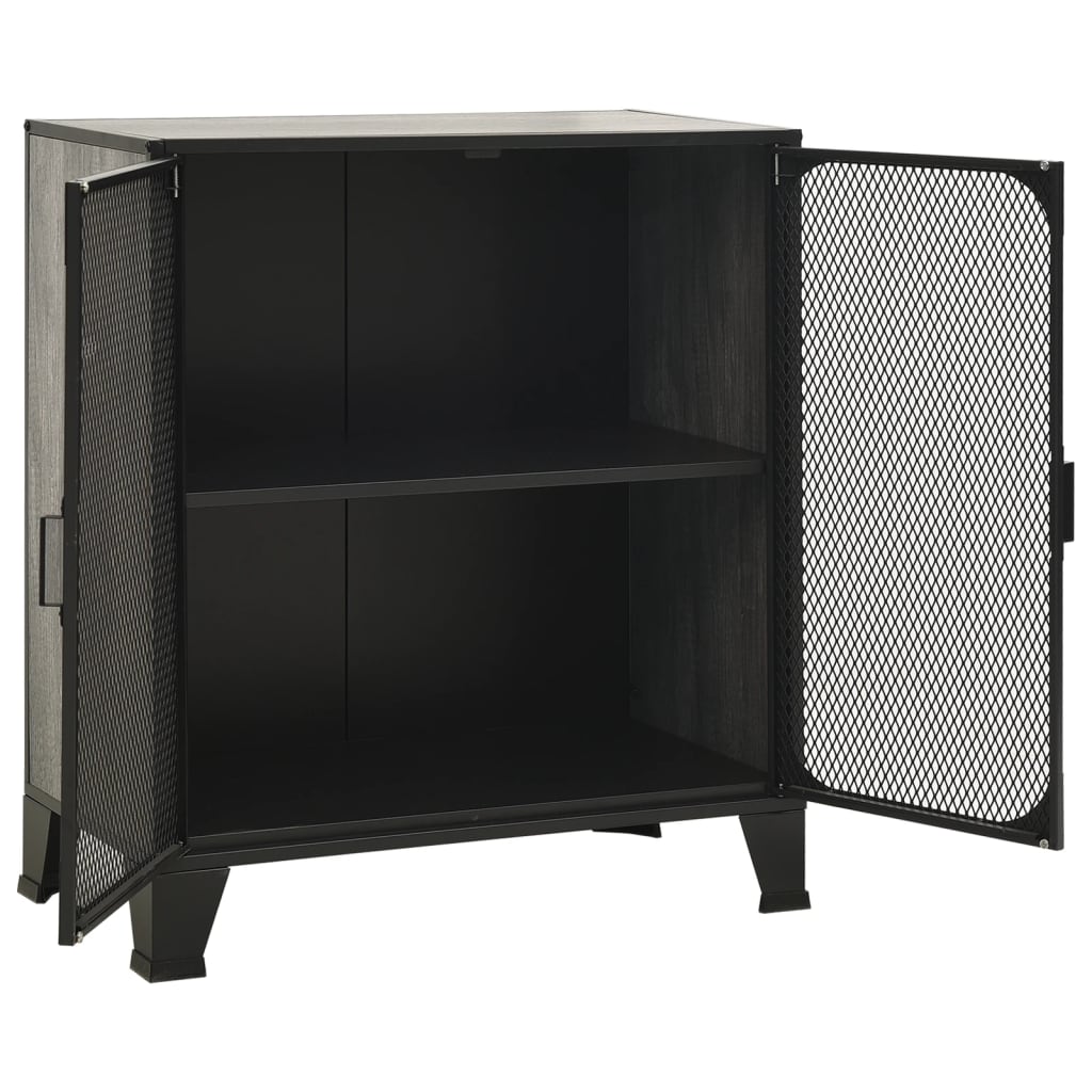 opbevaringsskab 72x36x82 cm metal og MDF grå