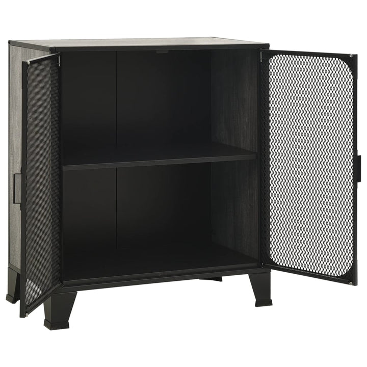 opbevaringsskab 72x36x82 cm metal og MDF grå