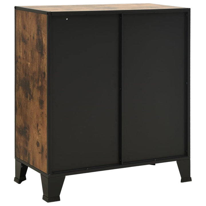 opbevaringsskab 72x36x82 cm metal og MDF rustikbrun