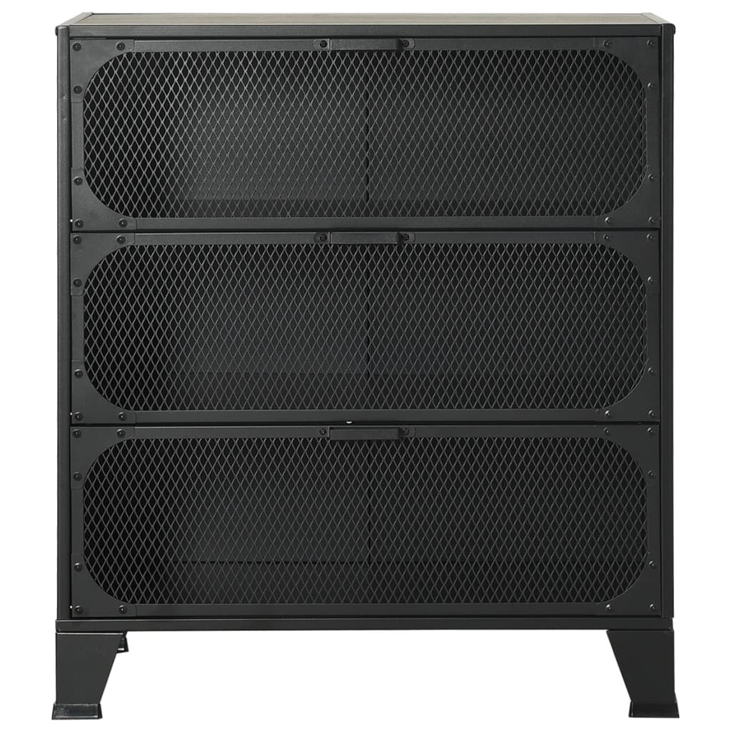 opbevaringsskab 72x36x82 cm metal og MDF grå