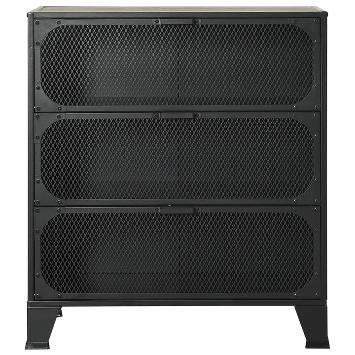 opbevaringsskab 72x36x82 cm metal og MDF grå
