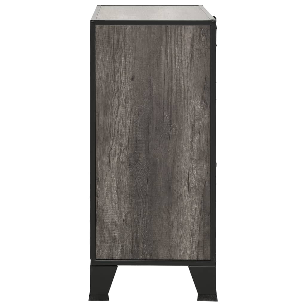 opbevaringsskab 72x36x82 cm metal og MDF grå
