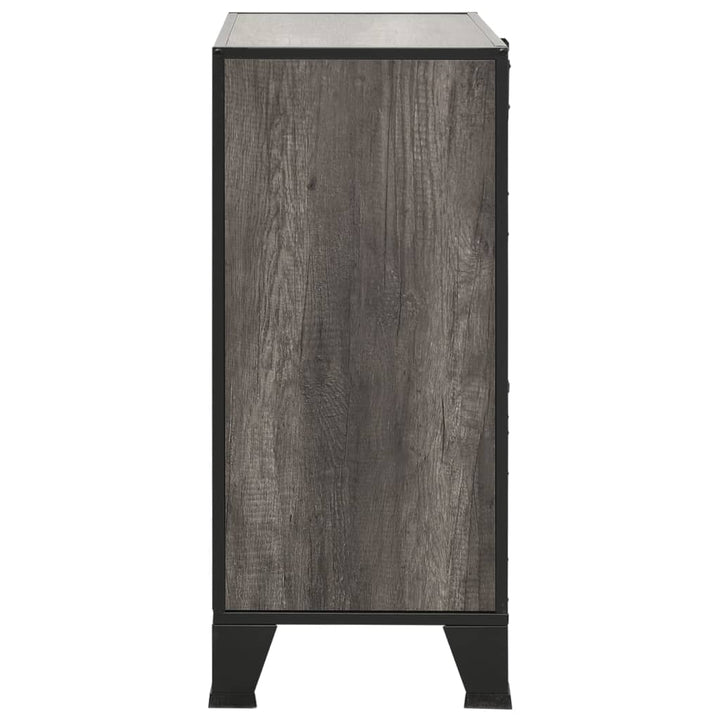 opbevaringsskab 72x36x82 cm metal og MDF grå
