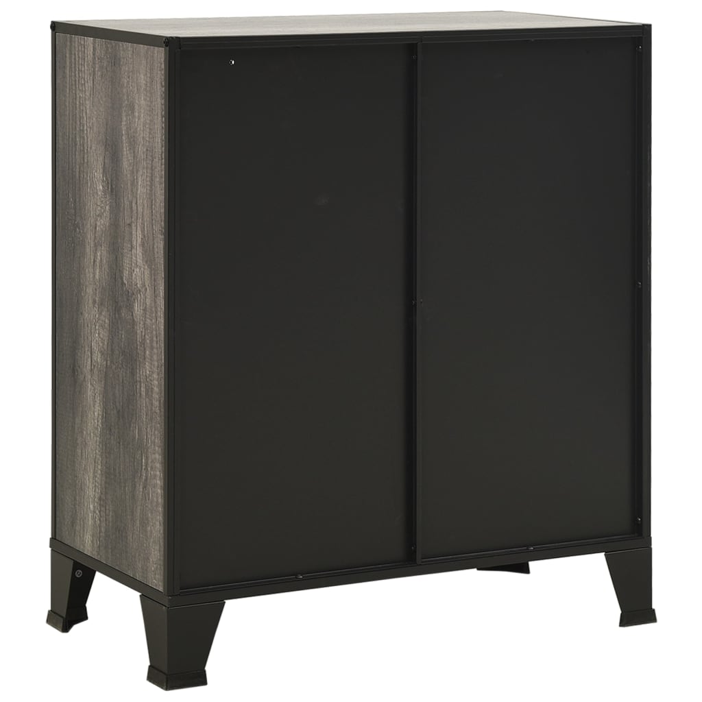 opbevaringsskab 72x36x82 cm metal og MDF grå