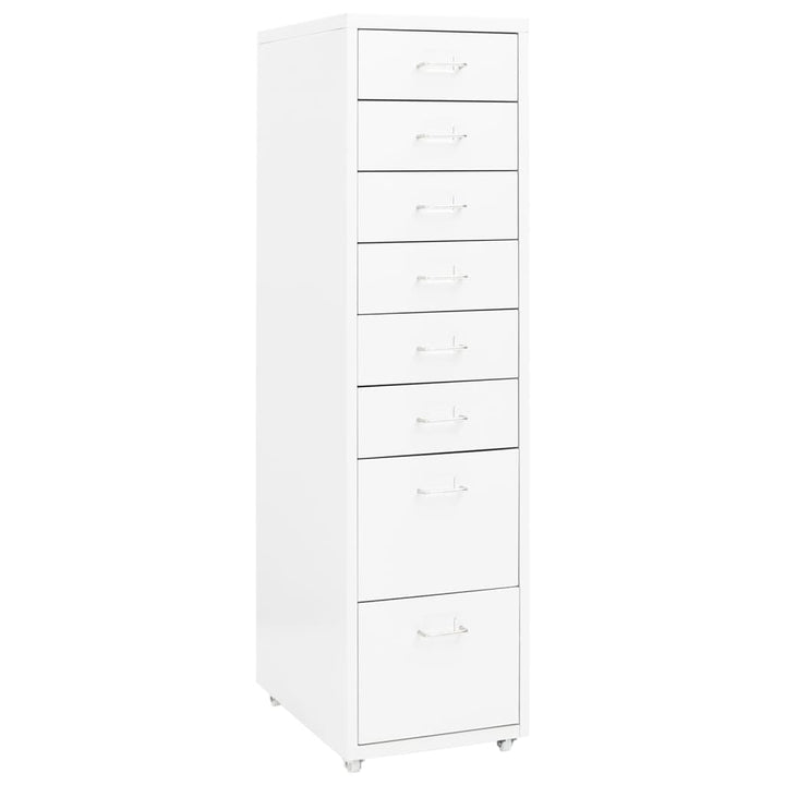 mobilt arkivskab 28x41x109 cm metal hvid