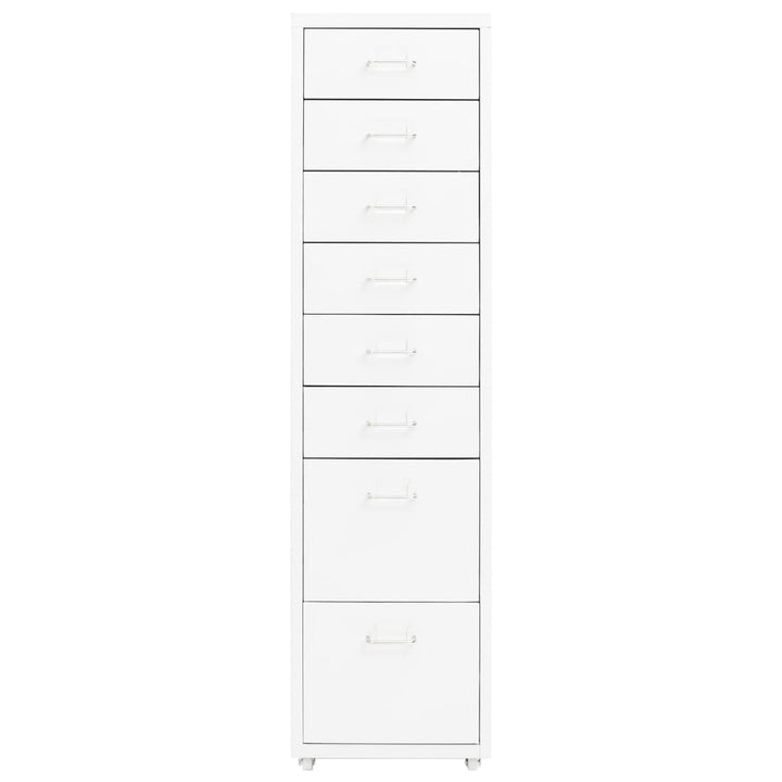 mobilt arkivskab 28x41x109 cm metal hvid