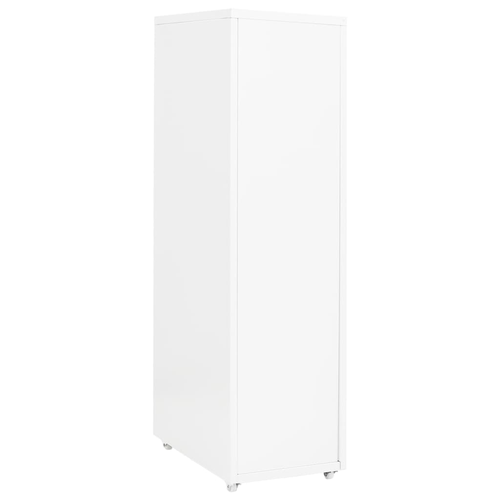 mobilt arkivskab 28x41x109 cm metal hvid