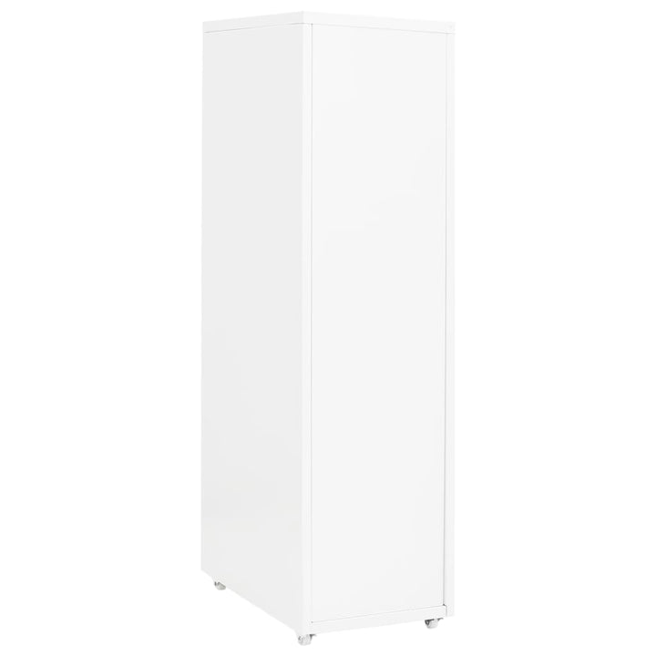 mobilt arkivskab 28x41x109 cm metal hvid