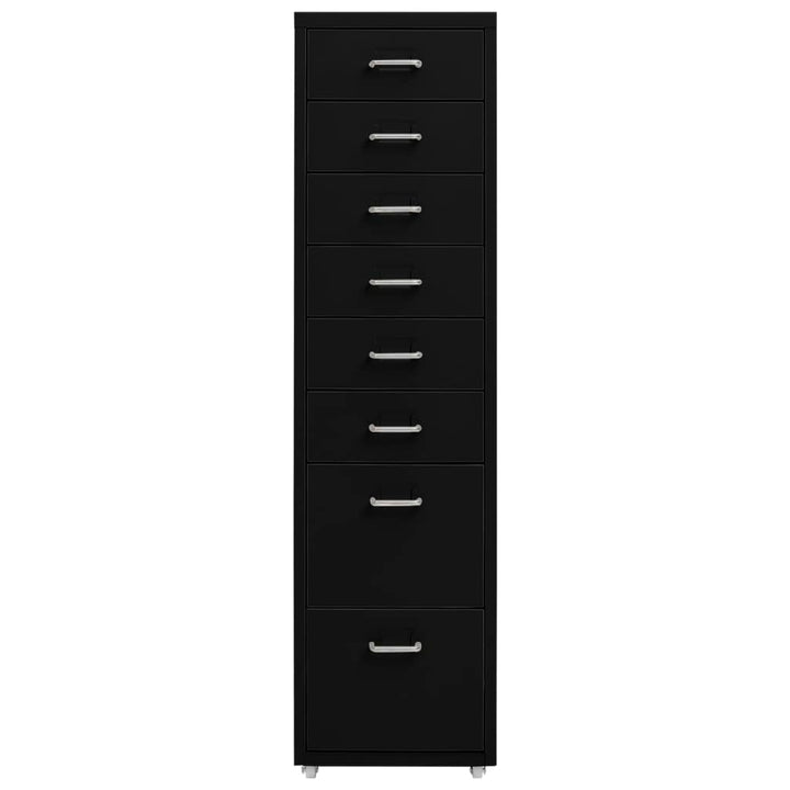 mobilt arkivskab 28x41x109 cm metal sort
