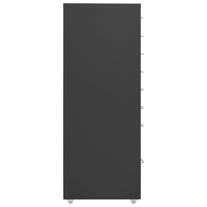 mobilt arkivskab 28x41x109 cm metal antracitgrå