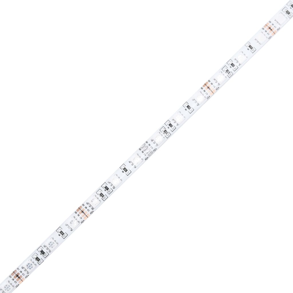 sengeborde med LED-lys 2 stk. 60x35x40 cm sort