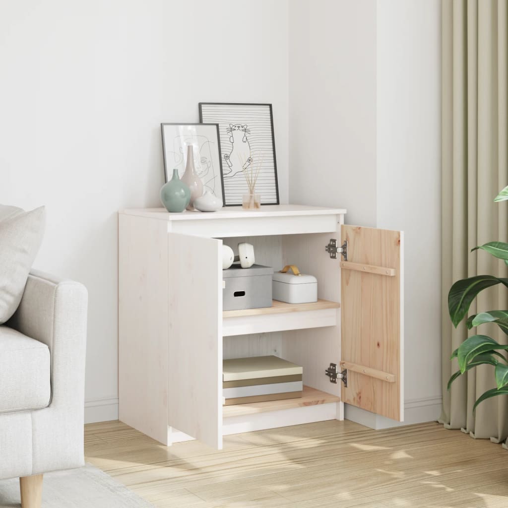 skab 60x36x65 cm massivt fyrretræ hvid