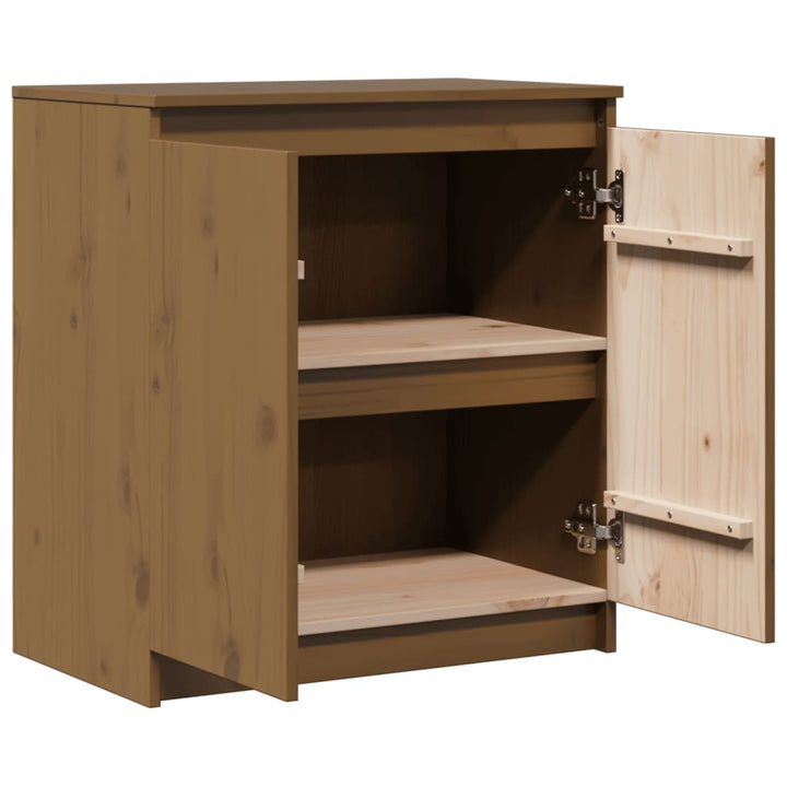 skab 60x36x65 cm massivt fyrretræ gyldenbrun
