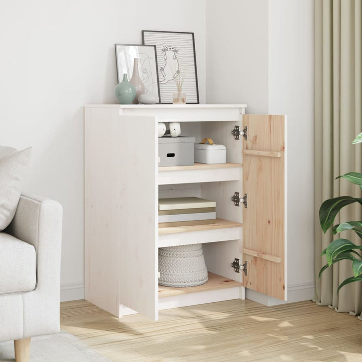 skænk 60x36x84 cm massivt fyrretræ hvid