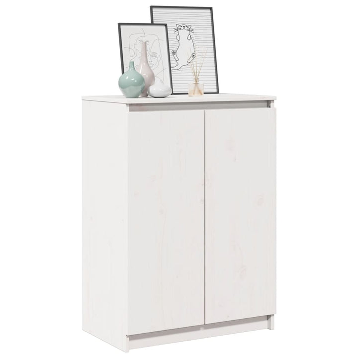 skænk 60x36x84 cm massivt fyrretræ hvid