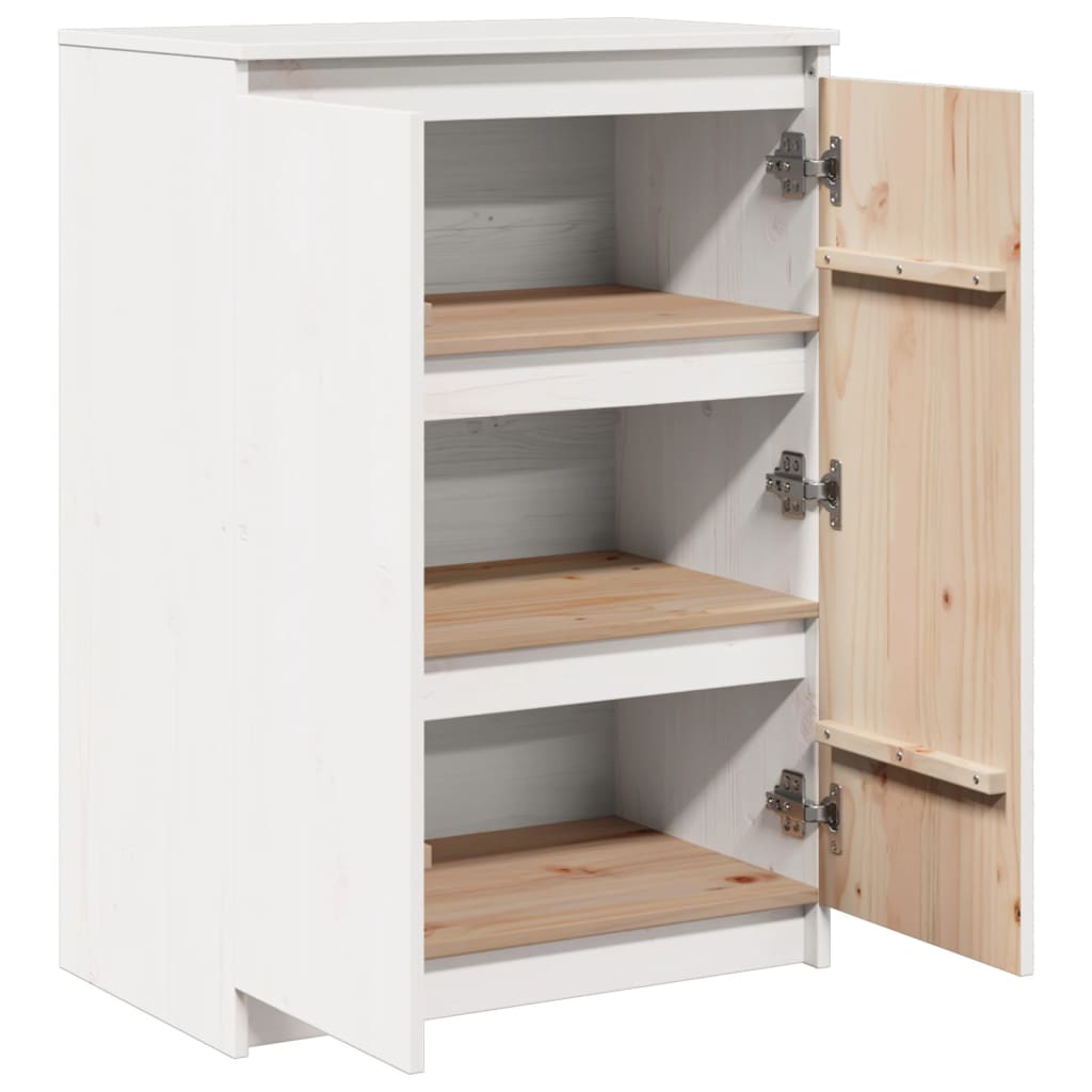 skænk 60x36x84 cm massivt fyrretræ hvid