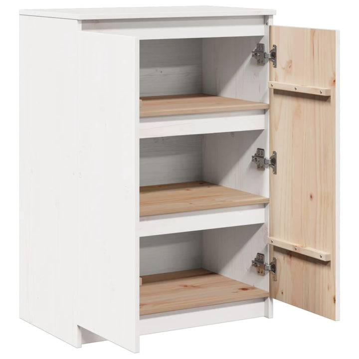 skænk 60x36x84 cm massivt fyrretræ hvid