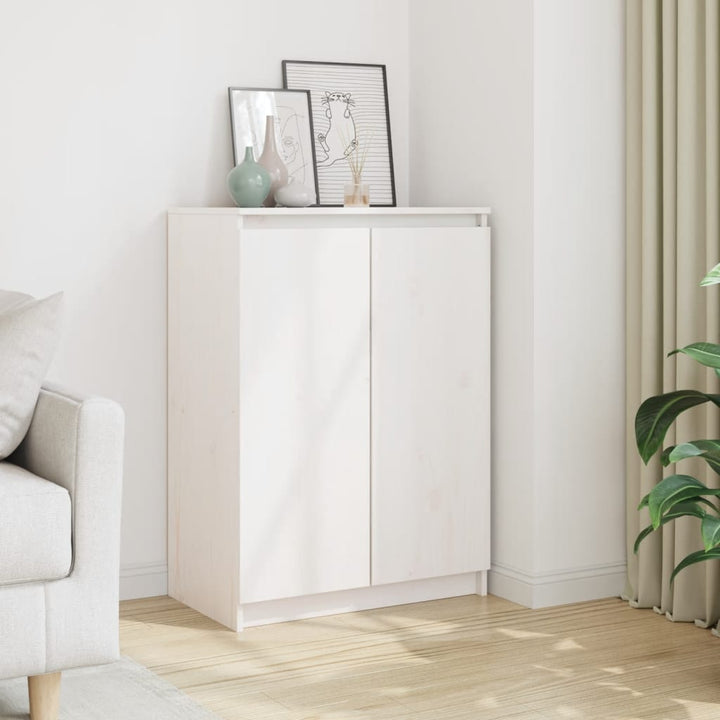 skænk 60x36x84 cm massivt fyrretræ hvid