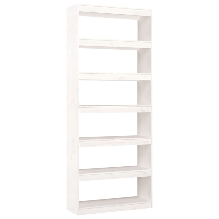 bogreol/rumdeler 80x30x199,5 cm massivt fyrretræ hvid
