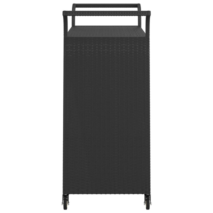barvogn med skuffe 100x45x97 cm polyrattan sort