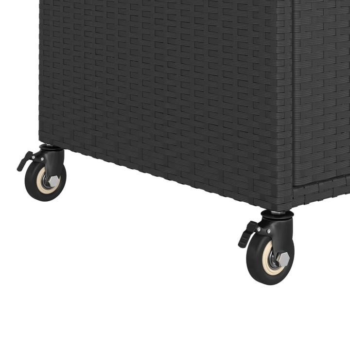 barvogn med skuffe 100x45x97 cm polyrattan sort