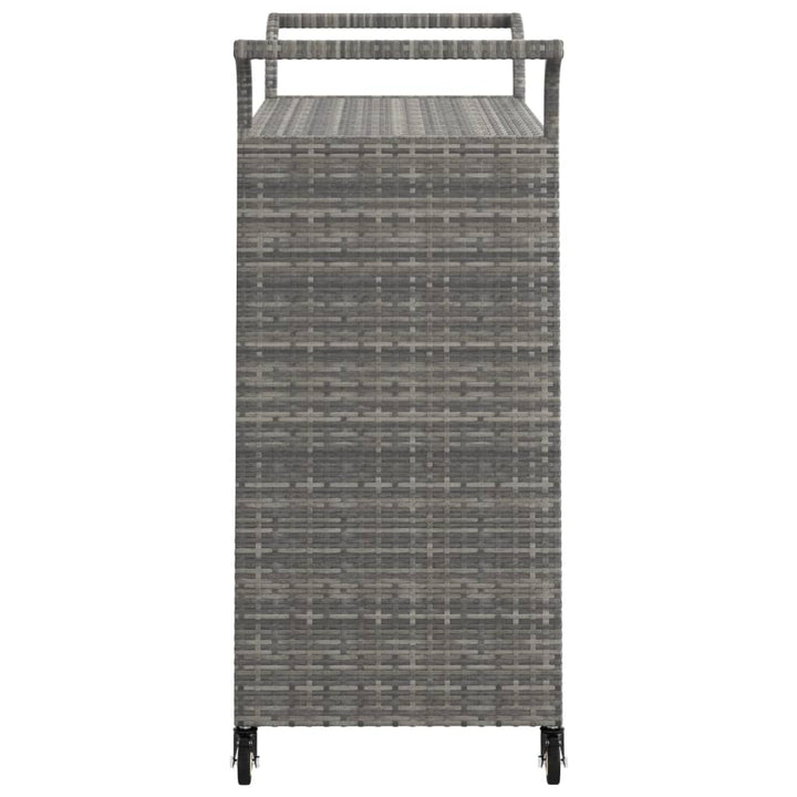 barvogn med skuffe 100x45x97 cm polyrattan grå
