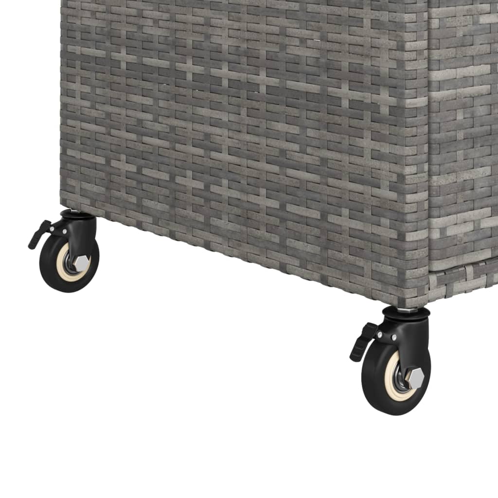 barvogn med skuffe 100x45x97 cm polyrattan grå
