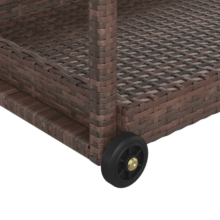 barvogn 100x45x83 cm polyrattan brun