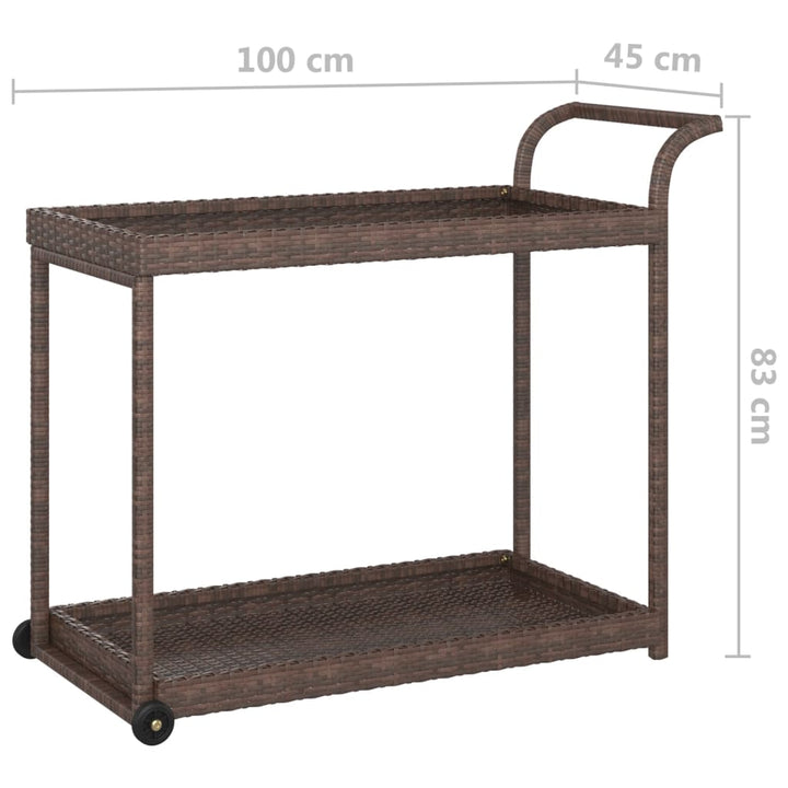 barvogn 100x45x83 cm polyrattan brun