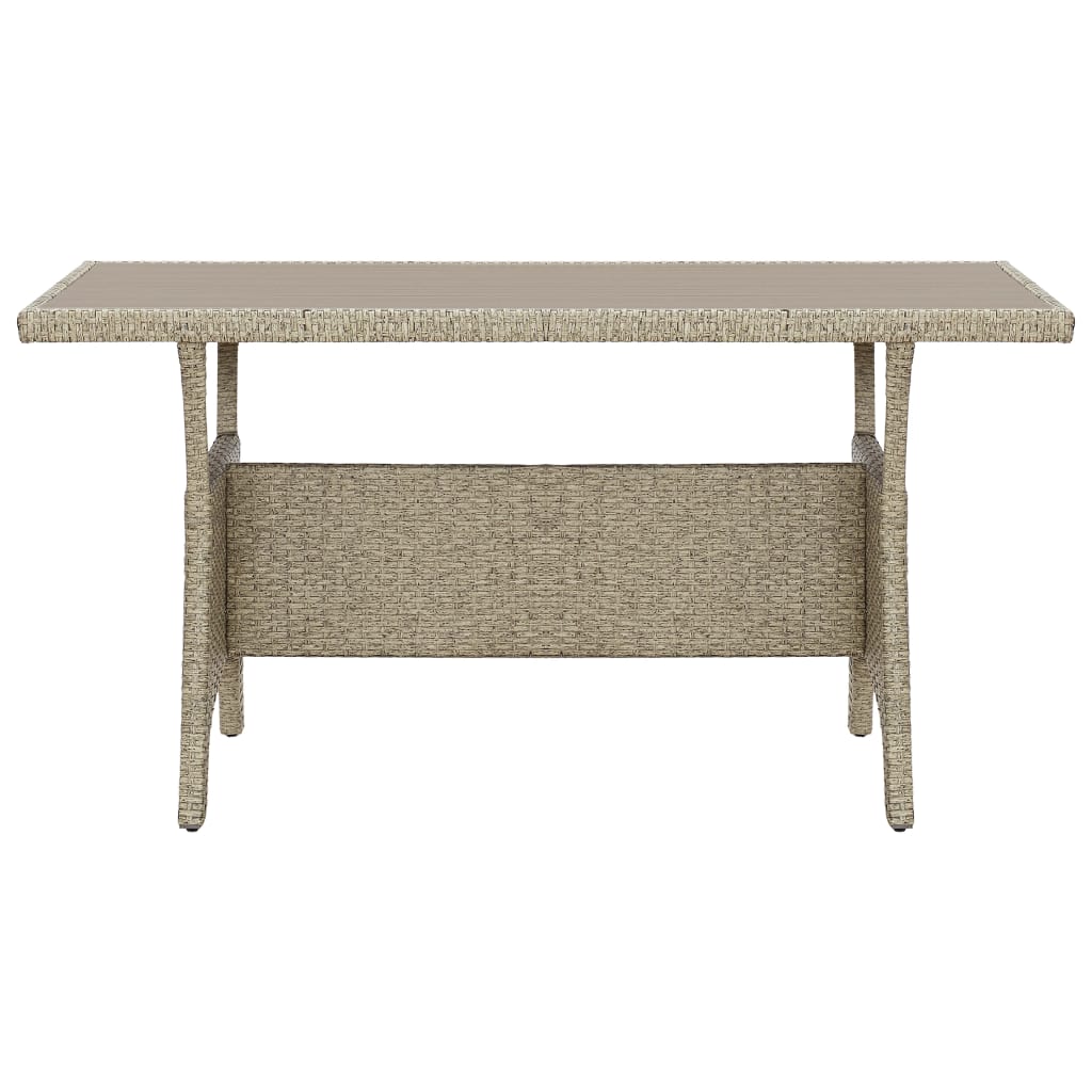 havebord 120x70x66 cm polyrattan grå