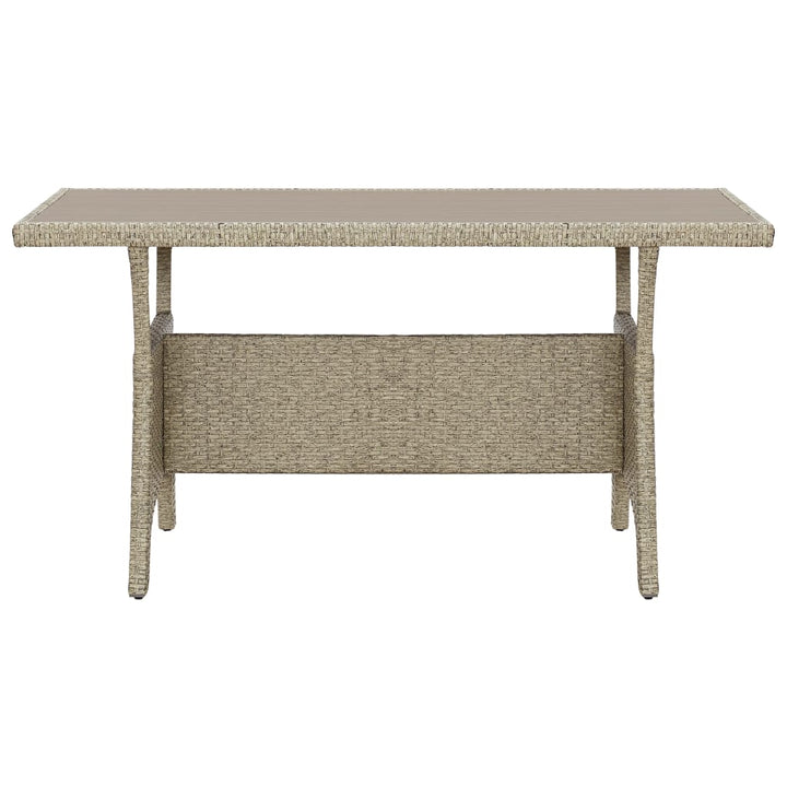 havebord 120x70x66 cm polyrattan grå