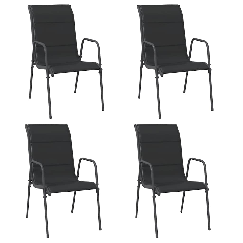 havestole 4 stk. stål og textilene sort