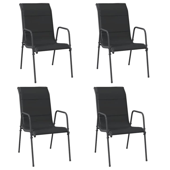 havestole 4 stk. stål og textilene sort