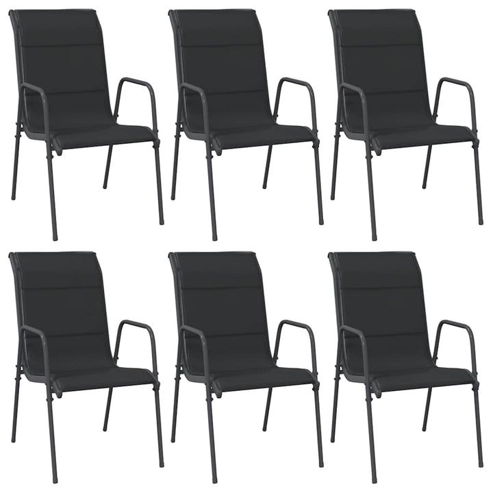 havestole 6 stk. stål og textilene sort