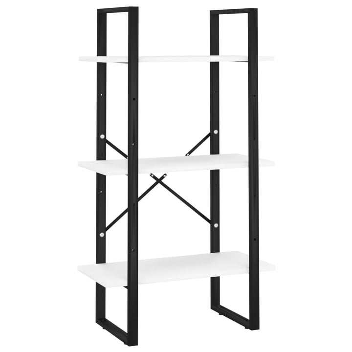 bogreol med 5 hylder 60x30x175 cm konstrueret træ hvid