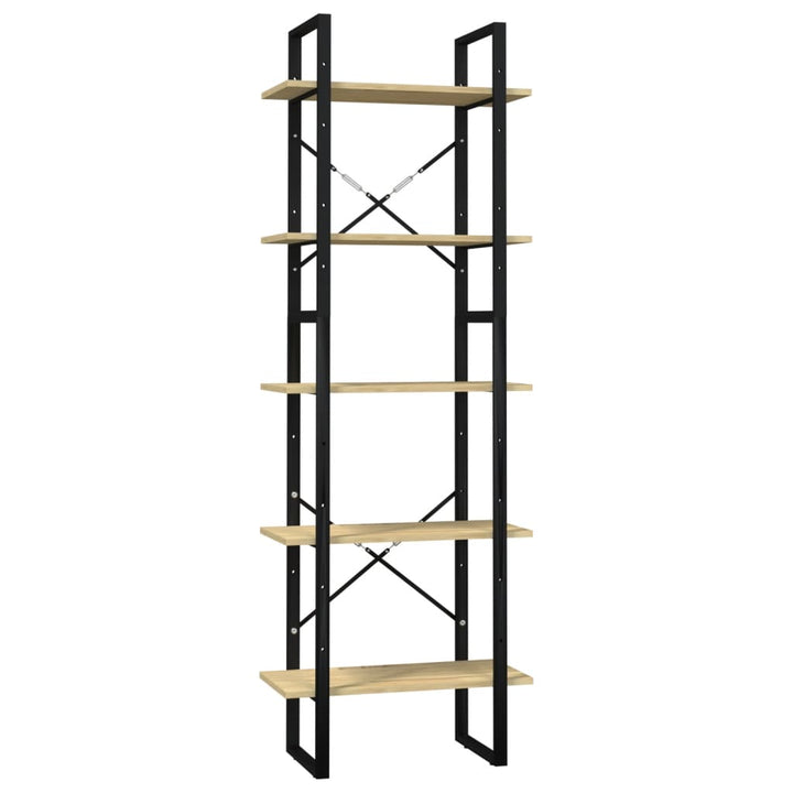 bogreol med 5 hylder 60x30x175 cm fyrretræ