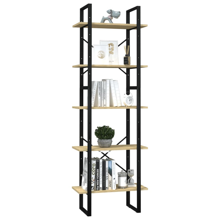 bogreol med 5 hylder 60x30x175 cm fyrretræ