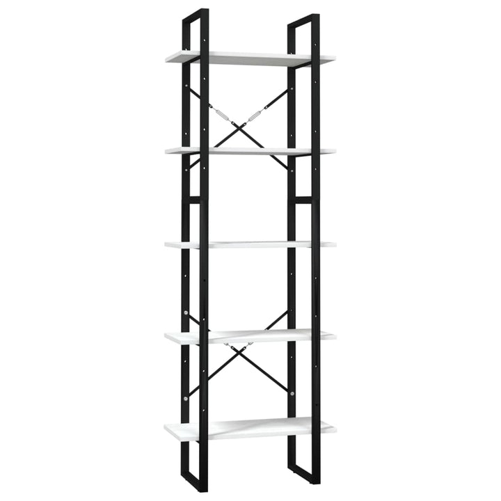 bogreol 60x30x175 cm 5 hylder massivt fyrretræ hvid