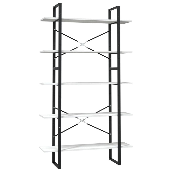 bogreol med 5 hylder 100x30x175 cm massivt fyrretræ hvid