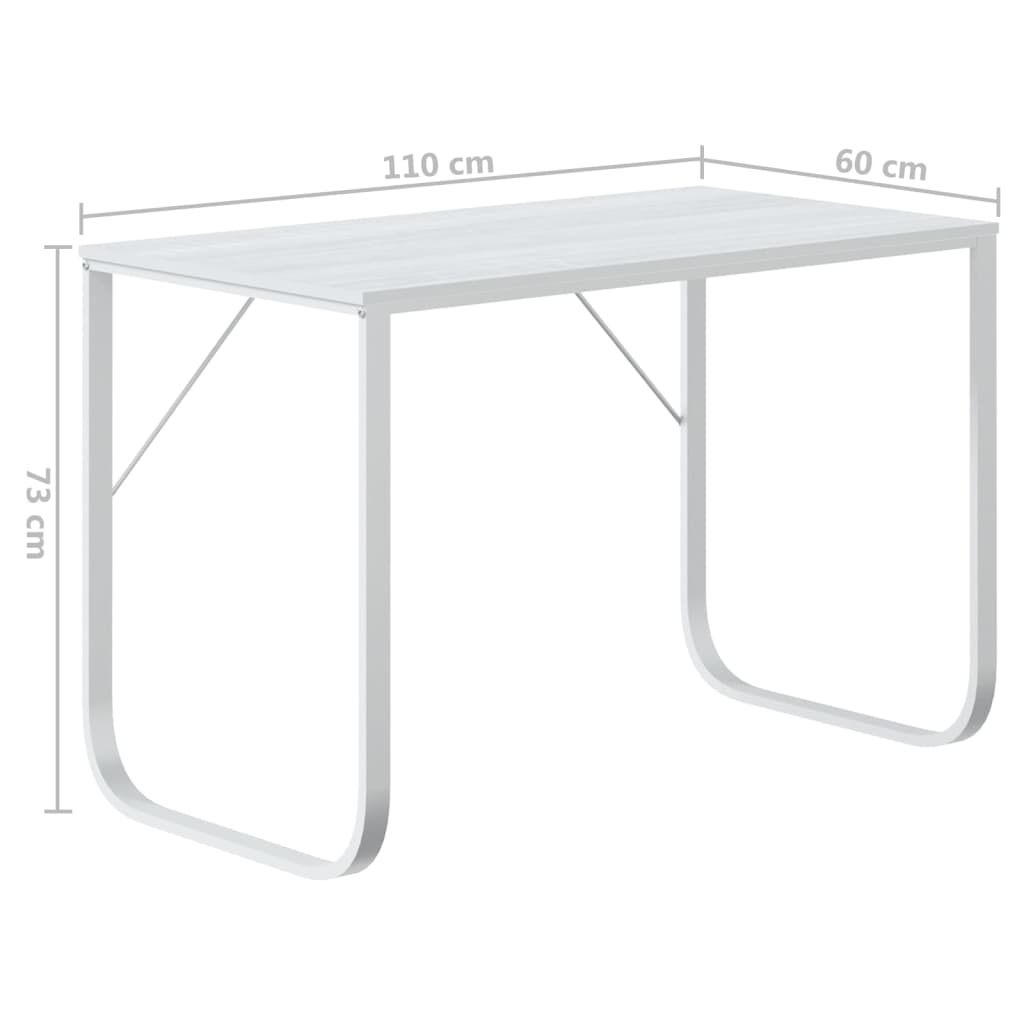 computerbord 110x60x73 cm spånplade hvid
