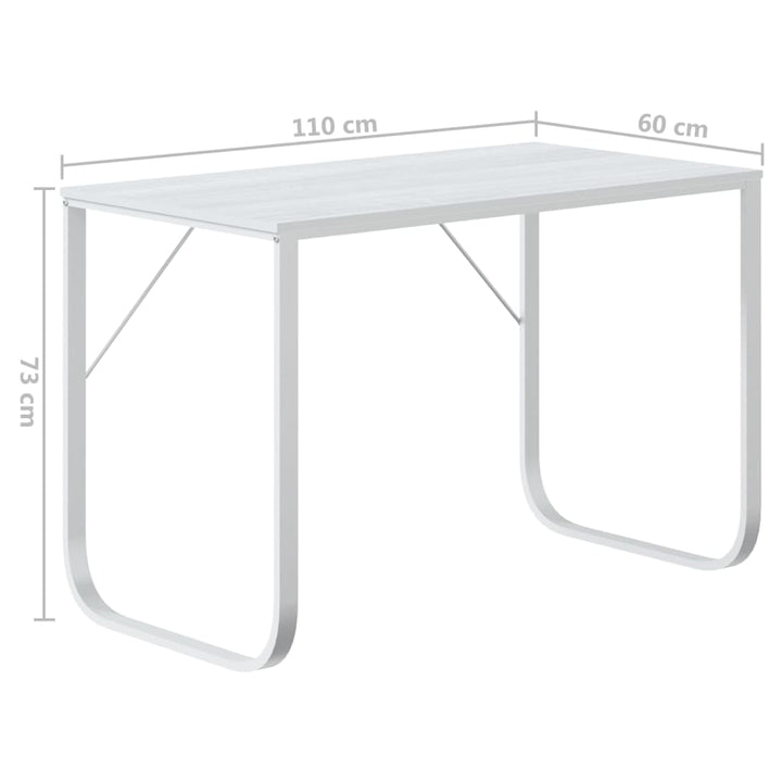 computerbord 110x60x73 cm spånplade hvid