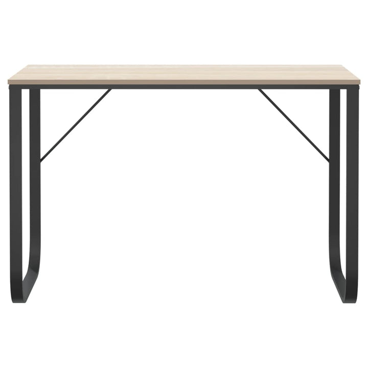computerbord 110x60x73 cm spånplade sort og egetræ