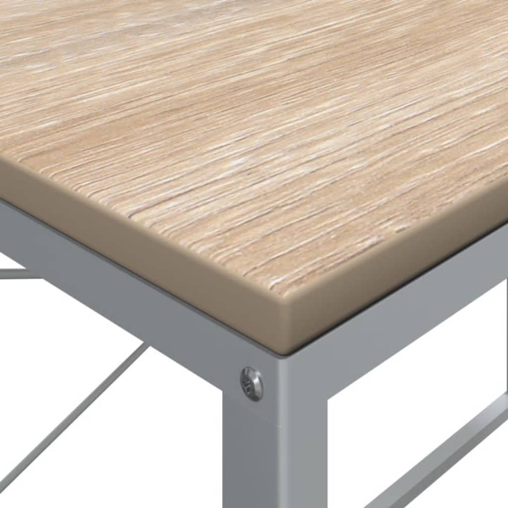 computerbord 110x60x70 cm konstrueret træ hvid og egetræsfarvet