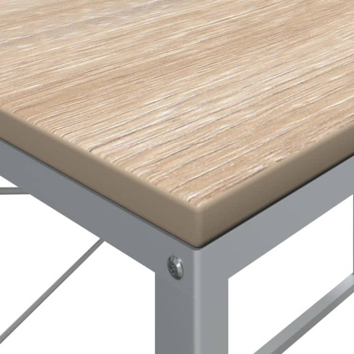 computerbord 110x60x70 cm konstrueret træ hvid og egetræsfarvet