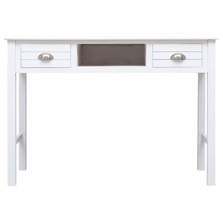 skrivebord 108x45x76 cm massivt kejsertræ hvid