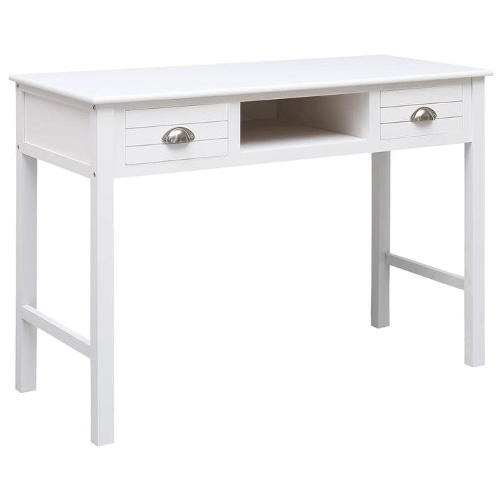 skrivebord 108x45x76 cm massivt kejsertræ hvid