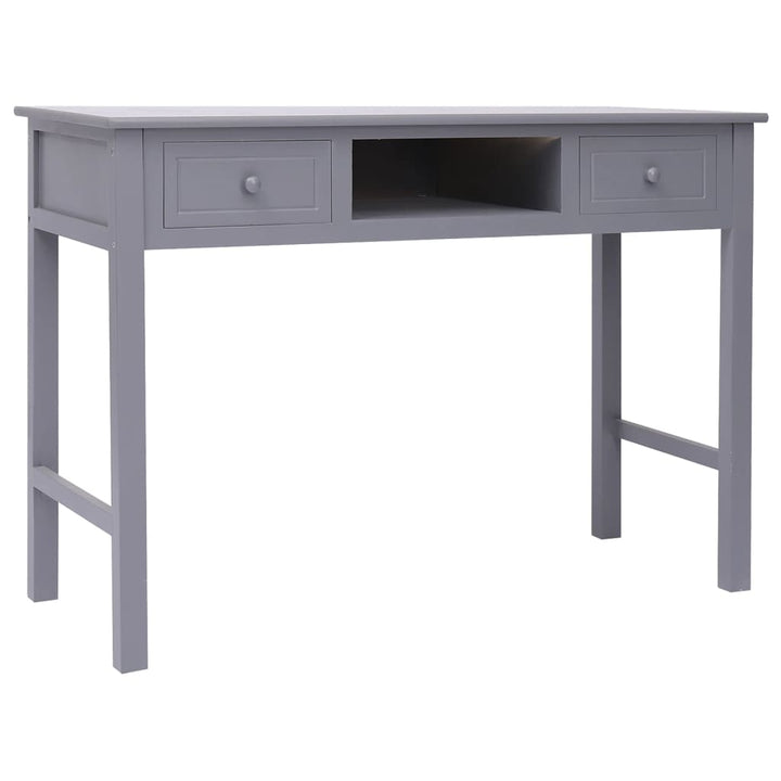skrivebord 108x45x76 cm massivt kejsertræ grå
